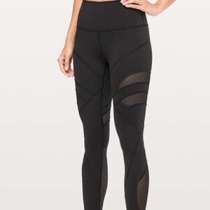 Lululemon Wunder Under High-Rise Tight *Mesh 28”, Black, Size 6